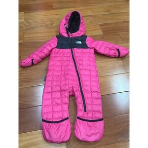 The North Face Infant Fleece Lined Puffer Bunting Snowsuit Pink 12-18M